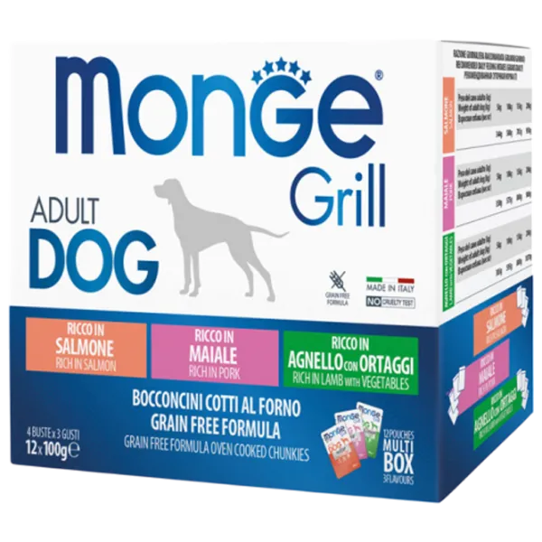 Hrană pentru câini umedă Monge Grill Mix Box M01750 1.2 kg / Porc photo 1 Hrană pentru câini umedă Monge Grill Mix Box M01750 1.2 kg / Porc photo 1