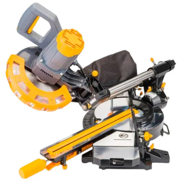 Fierăstrău pentru tăieri înclinate Powermat PM-UK-2000T 210 mm / Yellow photo 3