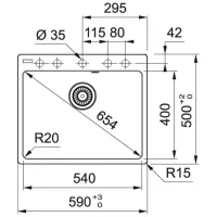 Кухонная мойка Franke MRG 610-54 59 x 50 / Композитный / Бежевый photo 2