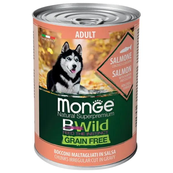 Hrană pentru câini umedă Monge Bwild M01262 0.4 kg / Dovlecei photo 1 Hrană pentru câini umedă Monge Bwild M01262 0.4 kg / Dovlecei photo 1