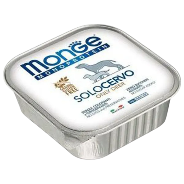 Hrană pentru câini umedă Monge Solo Pate M01417 0.15 kg / Cerb photo 1 Hrană pentru câini umedă Monge Solo Pate M01417 0.15 kg / Cerb photo 1