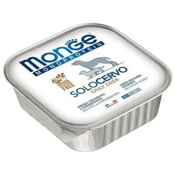 Hrană pentru câini umedă Monge Solo Pate M01417 0.15 kg / Cerb photo 1 Hrană pentru câini umedă Monge Solo Pate M01417 0.15 kg / Cerb photo 1