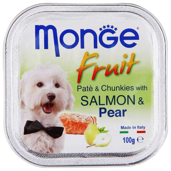 Hrană pentru câini umedă Monge Fruit M01324 0.1 kg / Somon, pere photo 1 Hrană pentru câini umedă Monge Fruit M01324 0.1 kg / Somon, pere photo 1