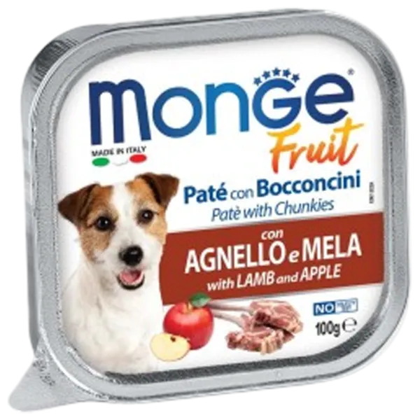 Hrană pentru câini umedă Monge Fruit M01322 0.1 kg / Miel, măr photo 1 Hrană pentru câini umedă Monge Fruit M01322 0.1 kg / Miel, măr photo 1
