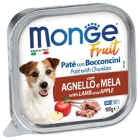 Hrană pentru câini umedă Monge Fruit M01322 0.1 kg / Miel, măr