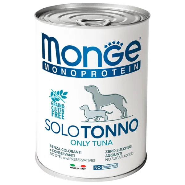 Hrană pentru câini umedă Monge Solo Pate M01424 0.4 kg / Ton photo 1 Hrană pentru câini umedă Monge Solo Pate M01424 0.4 kg / Ton photo 1