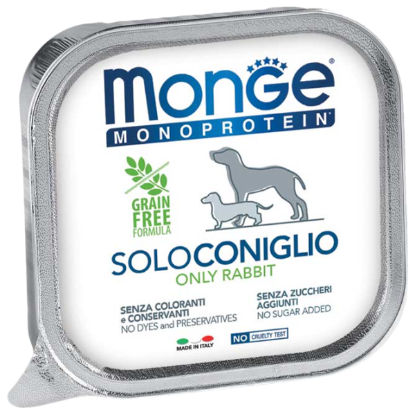 Hrană pentru câini umedă Monge Solo Pate M01420 0.15 kg / Iepure photo 1 Hrană pentru câini umedă Monge Solo Pate M01420 0.15 kg / Iepure photo 1
