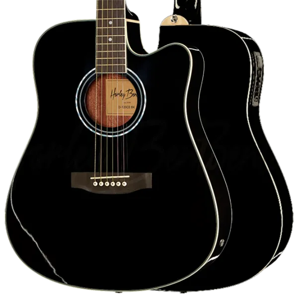 Chitară electro-acustică Harley Benton D-120CE TB BK 4/4, Dreadnought, Black photo 9