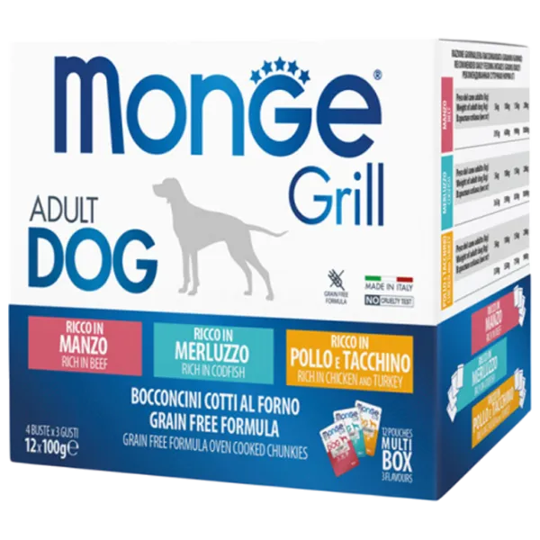 Hrană pentru câini umedă Monge Grill Mix Box M01751 1.2 kg / Pește photo 1