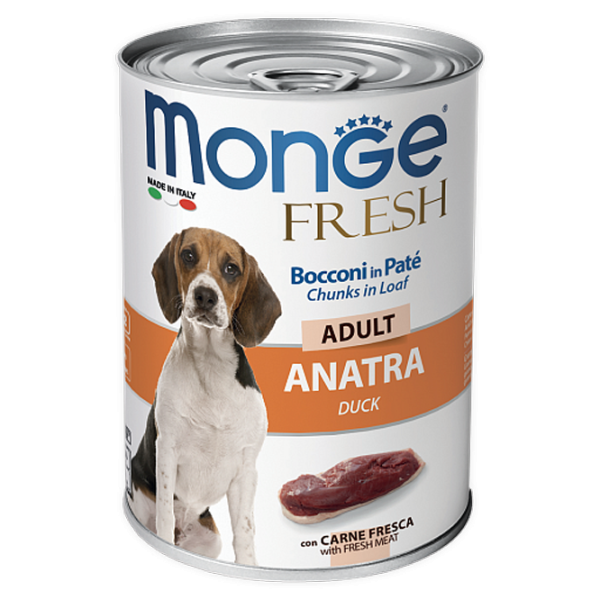 Hrană pentru câini umedă Monge Fresh M01456 0.4 kg / Rață photo 1 Hrană pentru câini umedă Monge Fresh M01456 0.4 kg / Rață photo 1