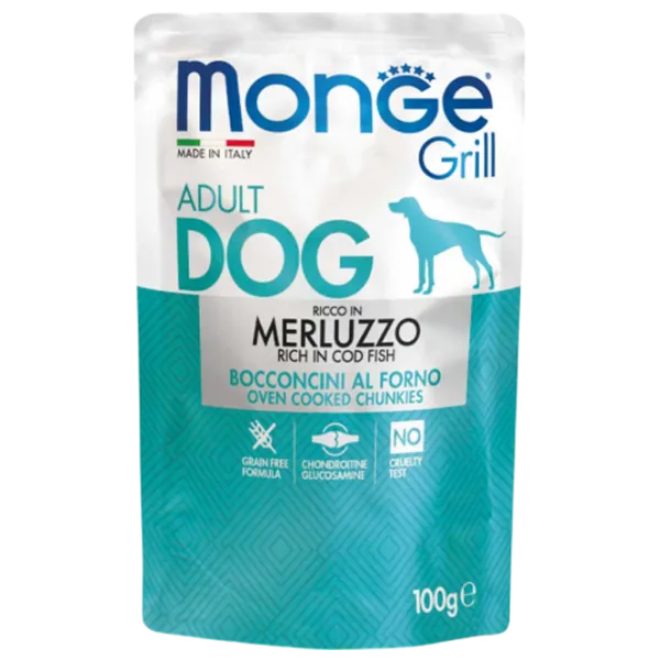 Hrană pentru câini umedă Monge Grill Pouch M01313 0.1 kg / Pește photo 1 Hrană pentru câini umedă Monge Grill Pouch M01313 0.1 kg / Pește photo 1