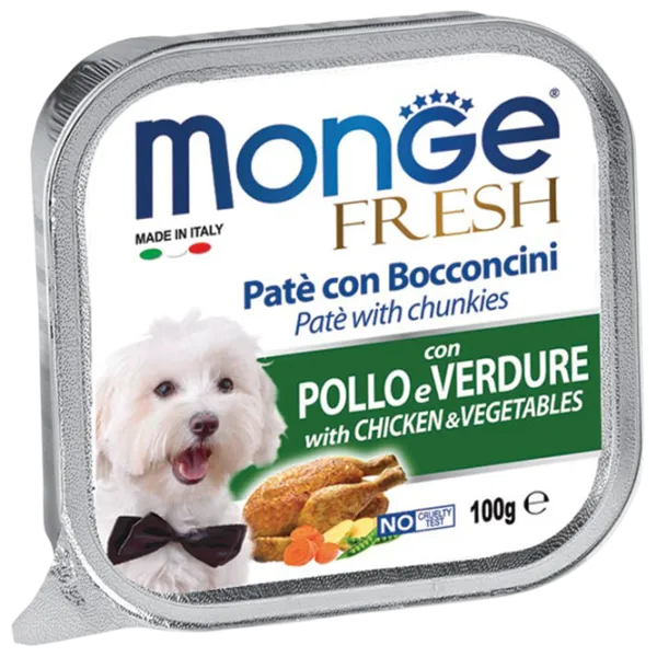 Hrană pentru câini umedă Monge Fresh Pate M01303 0.1 kg / Legume photo 1 Hrană pentru câini umedă Monge Fresh Pate M01303 0.1 kg / Legume photo 1