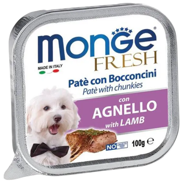 Hrană pentru câini umedă Monge Fresh Pate M01305 0.1 kg / Miel photo 1