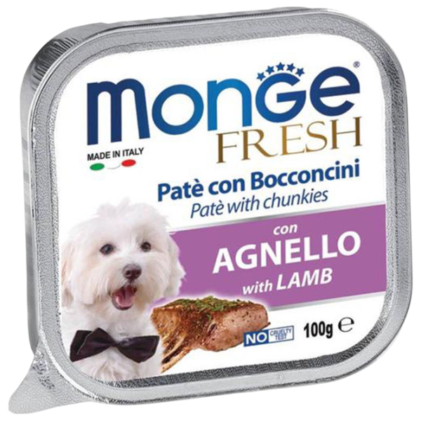 Hrană pentru câini umedă Monge Fresh Pate M01305 0.1 kg / Miel photo 1