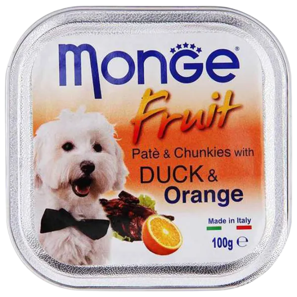 Hrană pentru câini umedă Monge Fruit M01323 0.1 kg / Rață photo 1 Hrană pentru câini umedă Monge Fruit M01323 0.1 kg / Rață photo 1