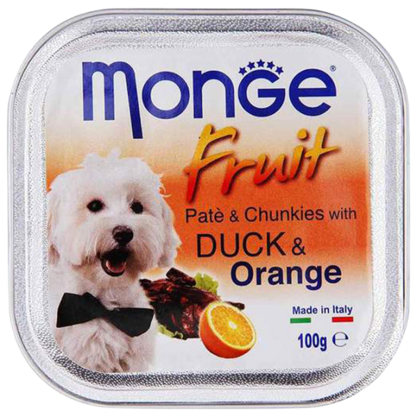 Hrană pentru câini umedă Monge Fruit M01323 0.1 kg / Rață photo 1 Hrană pentru câini umedă Monge Fruit M01323 0.1 kg / Rață photo 1