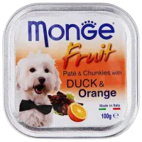 Hrană pentru câini umedă Monge Fruit M01323 0.1 kg / Rață