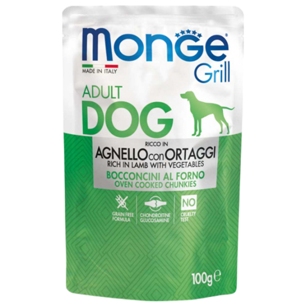 Hrană pentru câini umedă Monge Grill Pouch M01316 0.1 kg / Miel, legume photo 1 Hrană pentru câini umedă Monge Grill Pouch M01316 0.1 kg / Miel, legume photo 1