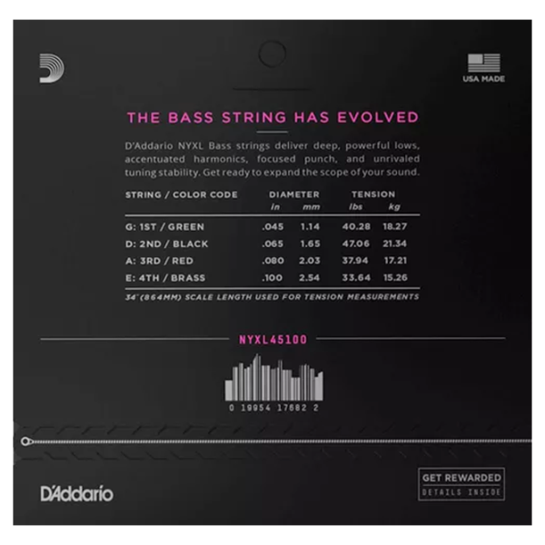 Coardă D'Addario NYXL45100  Silver / Nichel photo 2
