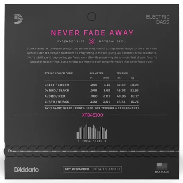 Coardă D'Addario XTB45100   / Nichel photo 2