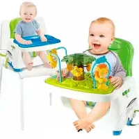 Scaun de masă 4Play HappyCuteBaby 3in1 Jungle (00688653) / 12 luni / Green photo 4