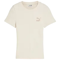 Футболка для женщин Puma Classics Ribbed Slim Tee 100% хлопок / Белый