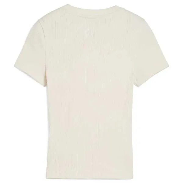 Футболка для женщин Puma Classics Ribbed Slim Tee 100% хлопок / Белый photo 2