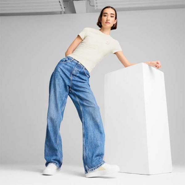 Футболка для женщин Puma Classics Ribbed Slim Tee 100% хлопок / Белый photo 2
