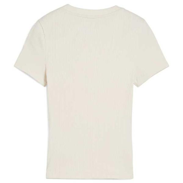 Футболка для женщин Puma Classics Ribbed Slim Tee 100% хлопок / Белый photo 3