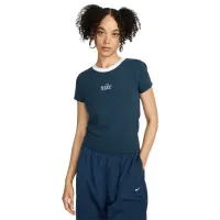 Tricou pentru femei Nike Chill Knit Slim Cropped Tee  / Navy