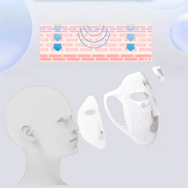 Aparat de curățare a feței Ultrasonic EMS White photo 3