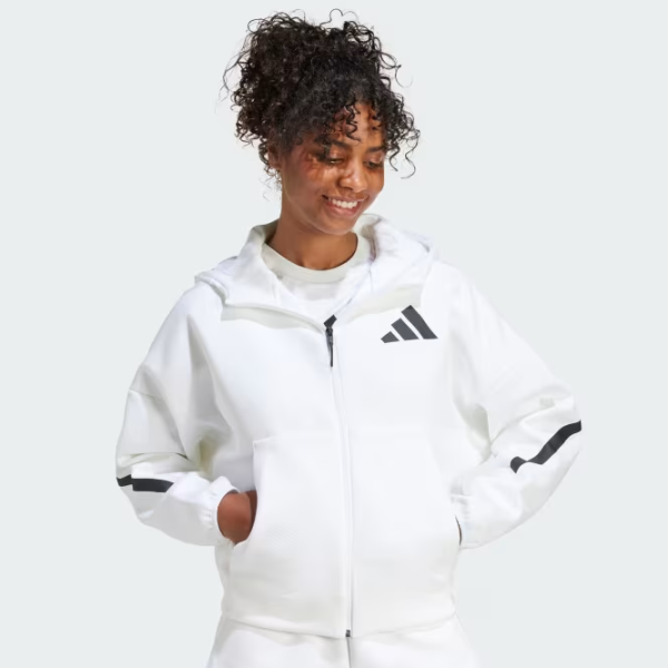 Jachetă sport pentru femei Adidas ADJE7849  L / White photo 4 Jachetă sport pentru femei Adidas ADJE7849  L / White photo 4