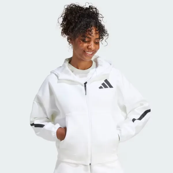Спортивная куртка для женщин Adidas ADJE7849  M / Белый photo 4 Спортивная куртка для женщин Adidas ADJE7849  M / Белый photo 4
