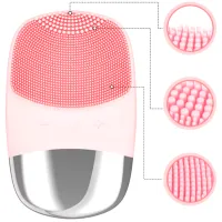 Aparat de curățare a feței Ultrasonic DL001 Pink photo 2