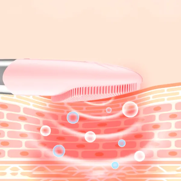 Aparat de curățare a feței Ultrasonic DL001 Pink photo 3
