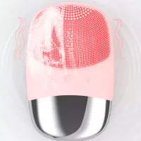 Aparat de curățare a feței Ultrasonic DL001 Pink photo 4