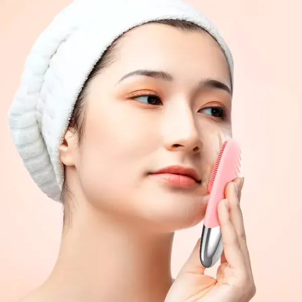 Aparat de curățare a feței Ultrasonic DL001 Pink photo 5