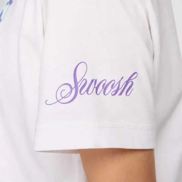 Tricou pentru femei Nike Nsw Short-Sleeve Cropped Varsity  / White photo 5