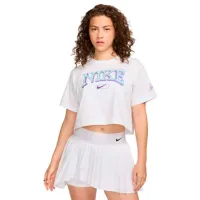 Tricou pentru femei Nike Nsw Short-Sleeve Cropped Varsity  / White