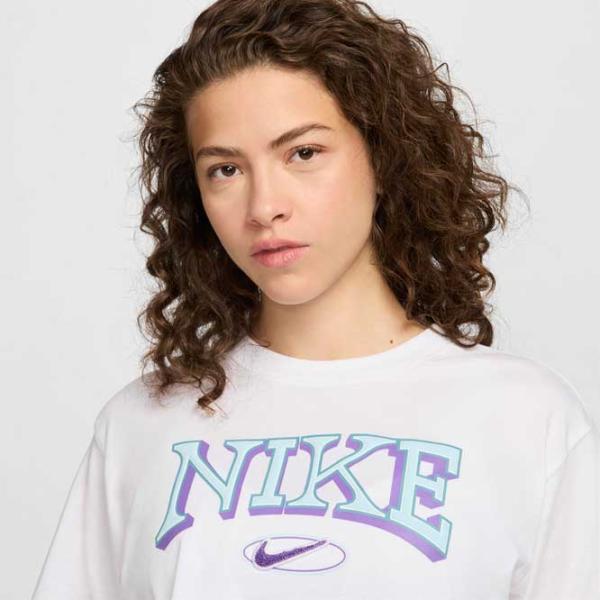 Футболка для женщин Nike Nsw Short-Sleeve Cropped Varsity  / Белый photo 4