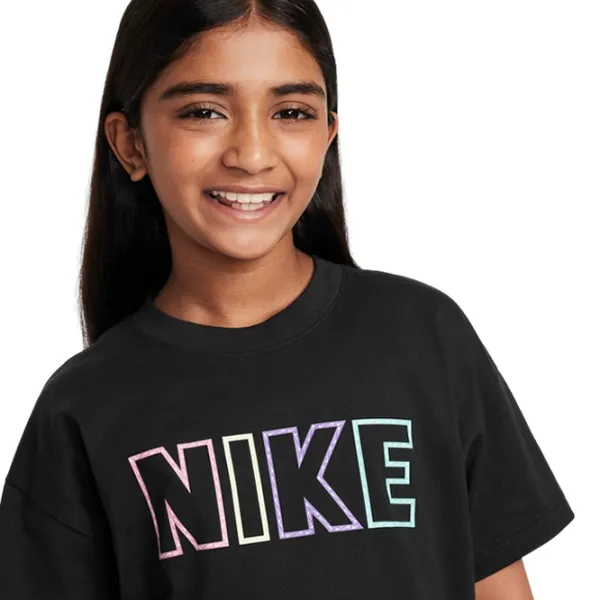 Tricou pentru fete Nike Nsw Tee Essential Aop  / Black photo 4