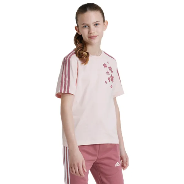 Tricou pentru fete Adidas Jg Flower Tee  / Pink photo 2 Tricou pentru fete Adidas Jg Flower Tee  / Pink photo 2