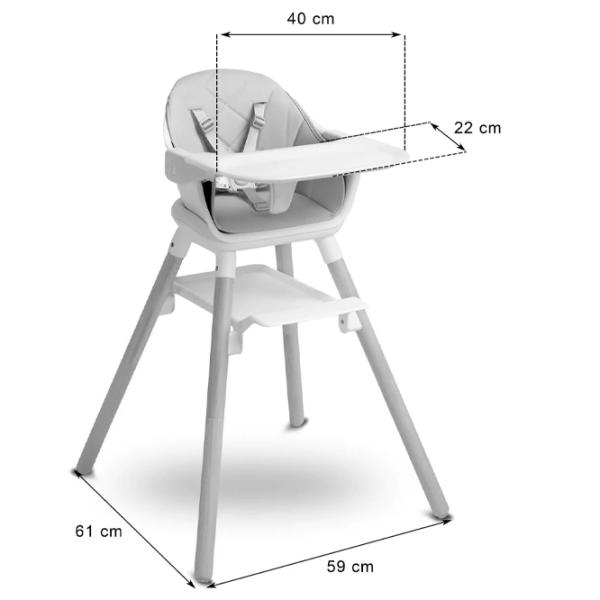 Scaun de masă Caretero Bravo (5908310392691) / 6 luni / Gray  photo 7 Scaun de masă Caretero Bravo (5908310392691) / 6 luni / Gray  photo 7