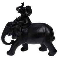 Figurină de gradină H&S Elefant cu elefanțel Ceramică / Black
