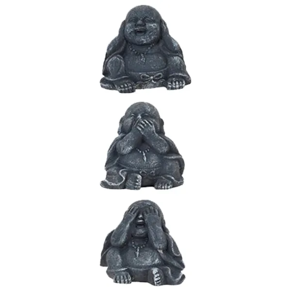 Figurină de gradină H&S Buddha nu vede, nu aude, nu vorbeste Policeramică / Multicolor photo 2