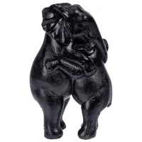 Figurină de gradină H&S Doi elefanți într-o îmbrățișare Ceramică / Black