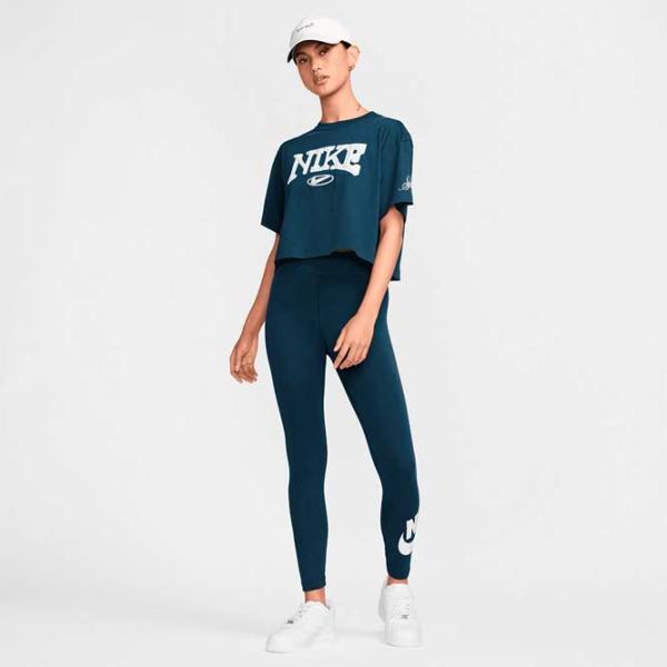 Tricou pentru femei Nike Nsw Short-Sleeve Cropped Varsity  / Navy photo 4