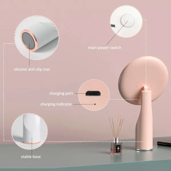 Oglindă de machiaj LED Mirror X320 Unilateral / Pink photo 5