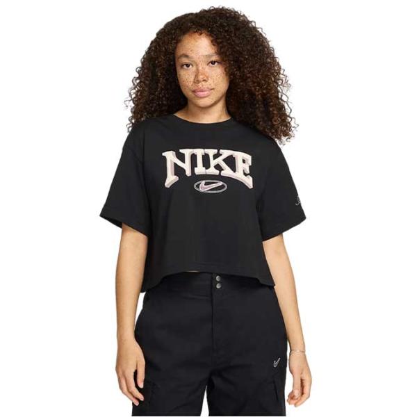 Футболка для женщин Nike Nsw Short-Sleeve Cropped Varsity  / Черный photo 1