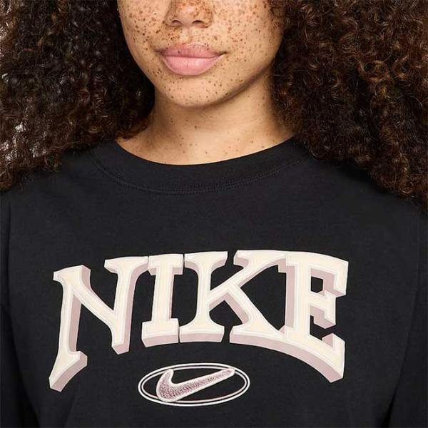 Футболка для женщин Nike Nsw Short-Sleeve Cropped Varsity  / Черный photo 2